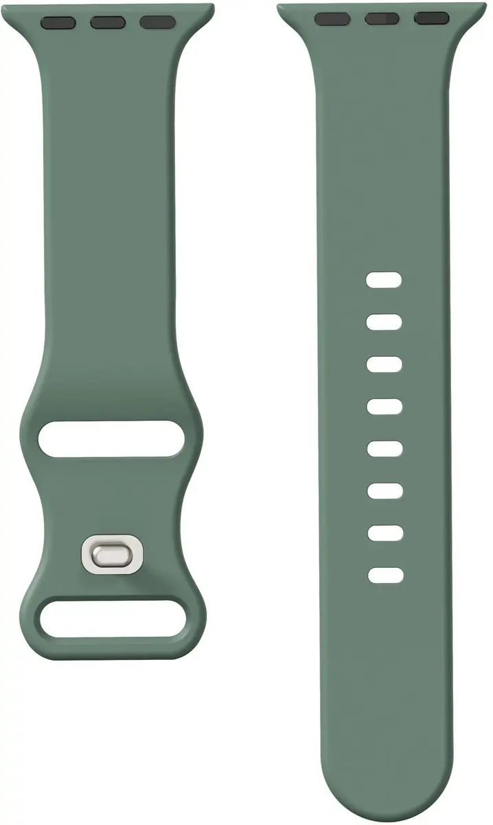 Selected SBG Siliconen Horlogebandje Apple Watch - 42/44/45/46/49mm - Donker Groen - afbeelding 6 van 6