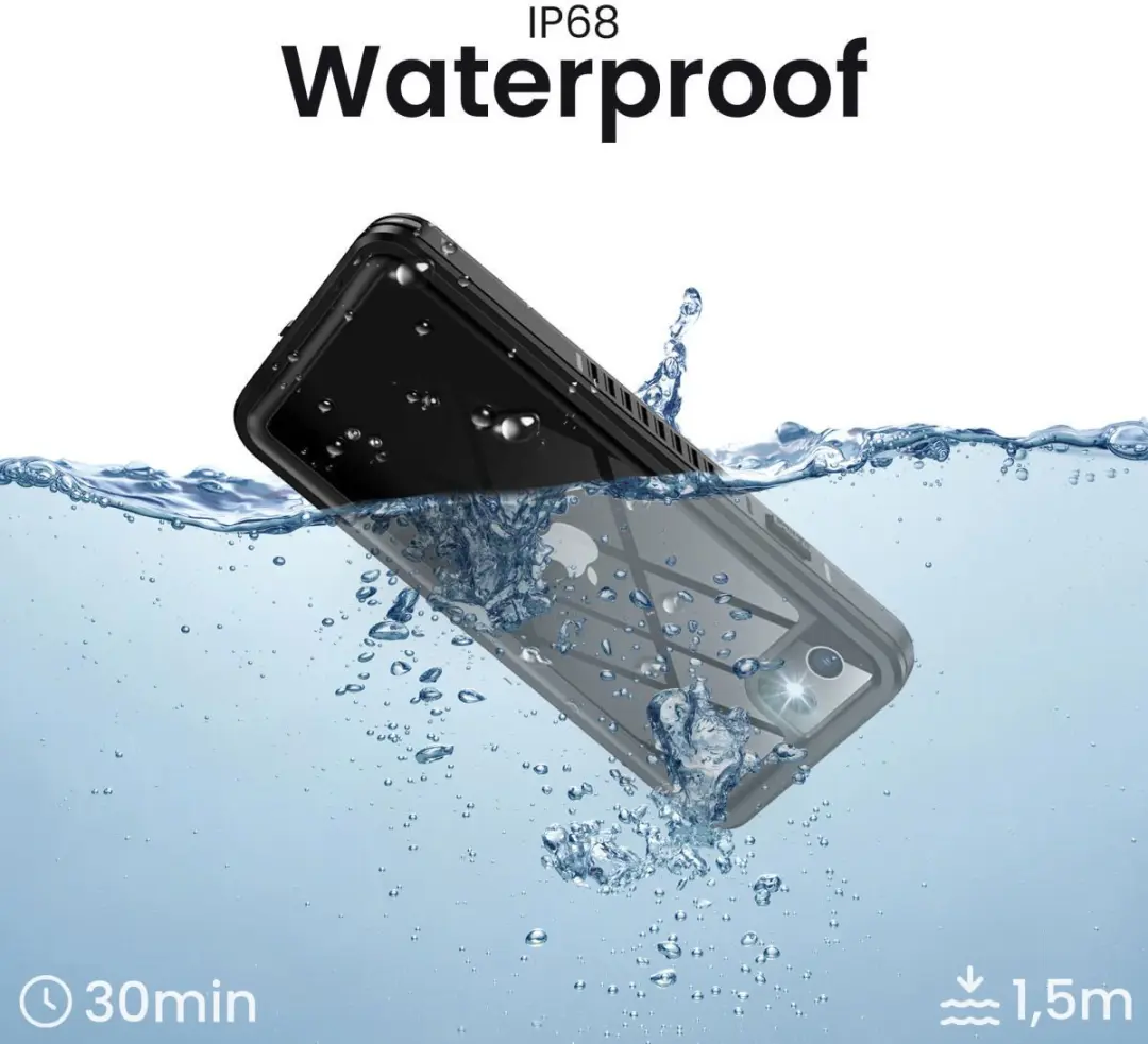 Selected SBG Outdoor iPhone SE Hoesje Waterdicht - IP68 - Zwart/Transparant