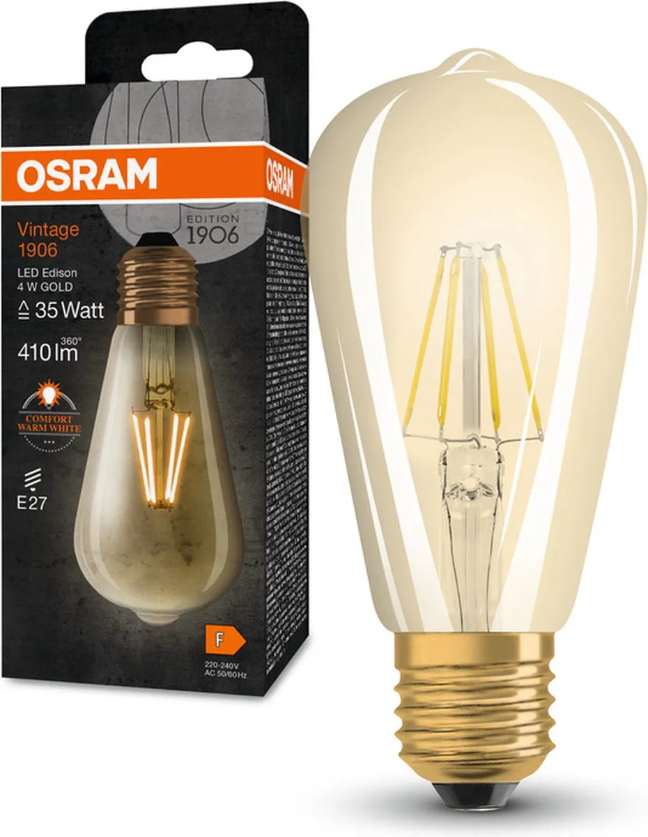 LEDVANCE OSRAM Vintage 1906 Klassieke Edison LED Lamp 4W 410lm - Helder - afbeelding 6 van 6