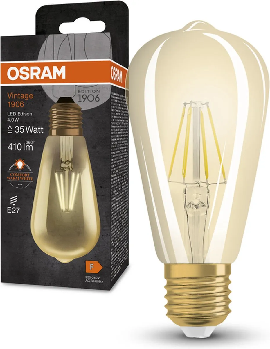 LEDVANCE OSRAM Vintage 1906 Klassieke Edison LED Lamp 4W 410lm - Helder