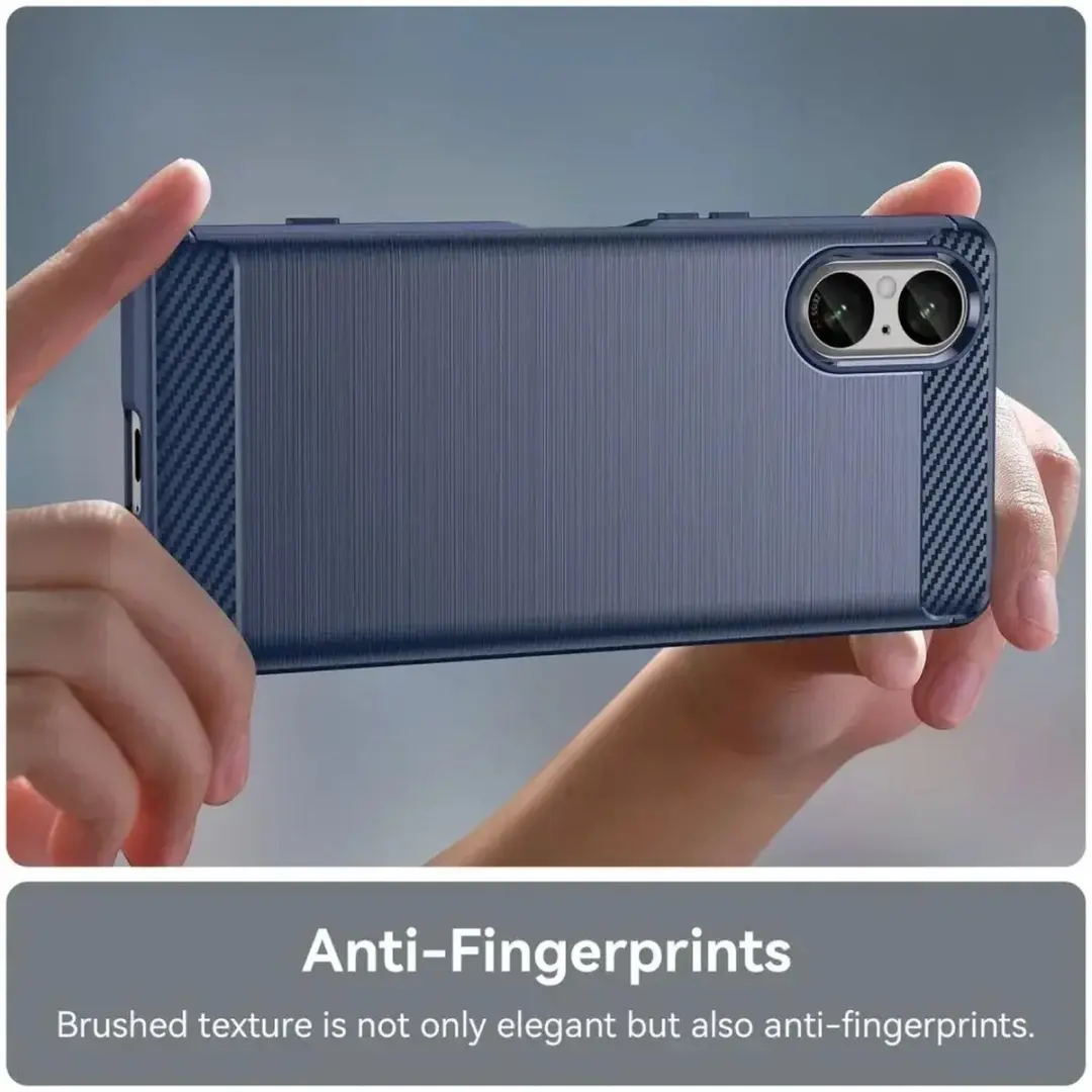 Selected Geborsteld TPU Hoesje Sony Xperia 5 V - Blauw