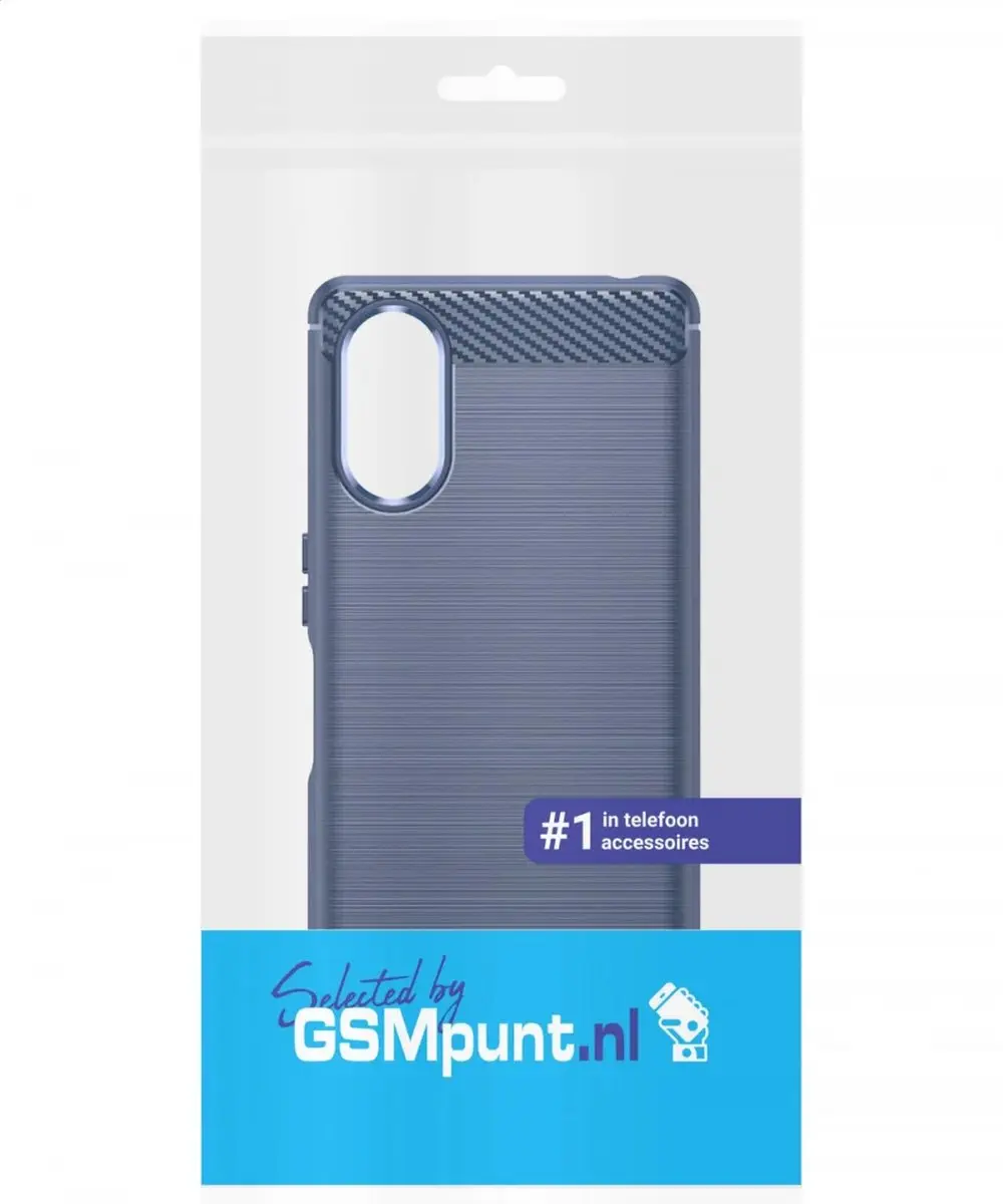 Selected Geborsteld TPU Hoesje Sony Xperia 5 V - Blauw