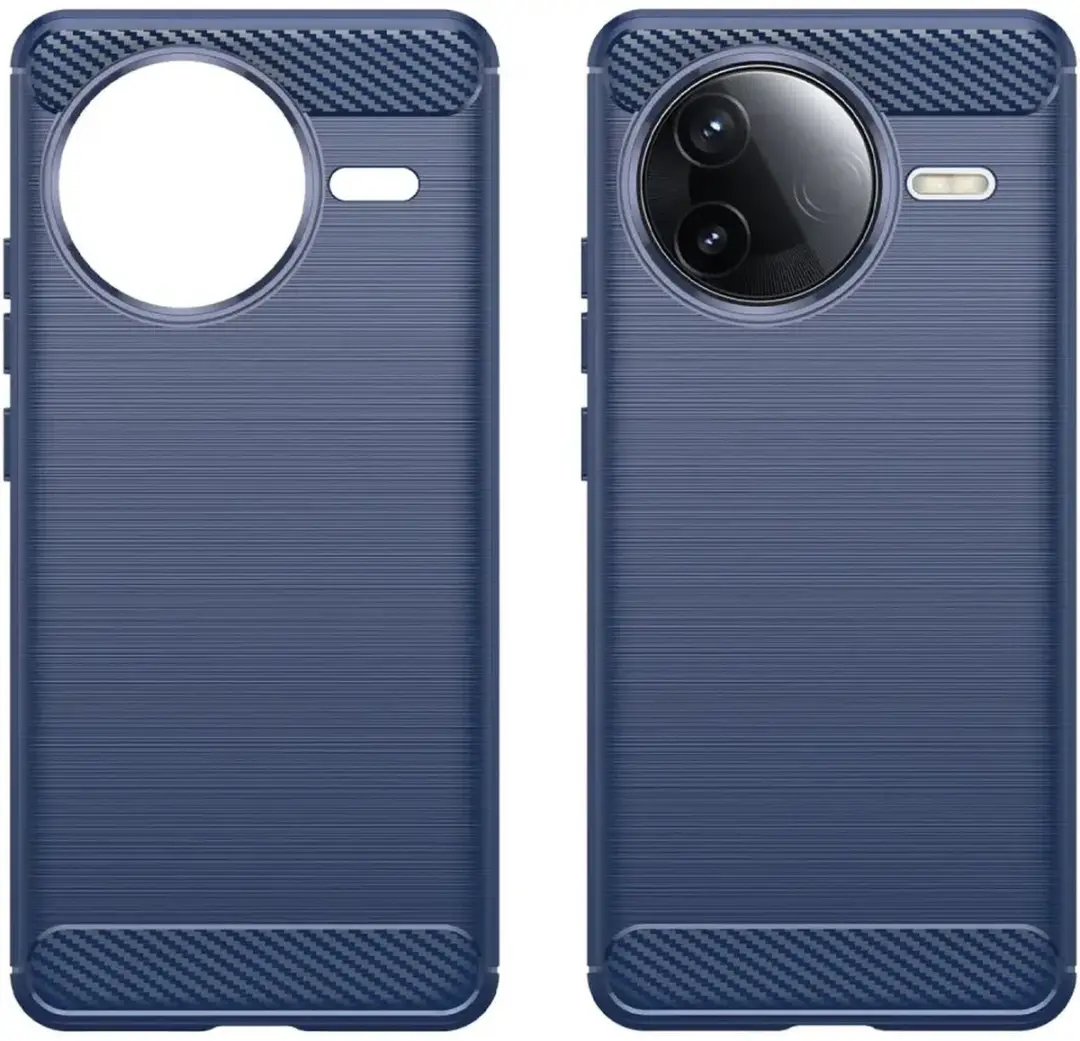 Selected Geborsteld TPU Hoesje Xiaomi Poco F7 Pro - Blauw