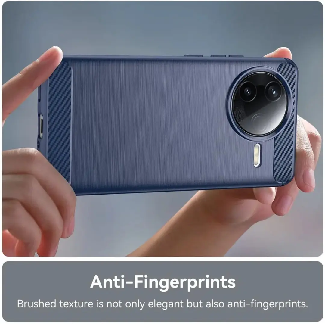Selected Geborsteld TPU Hoesje Xiaomi Poco F7 Pro - Blauw