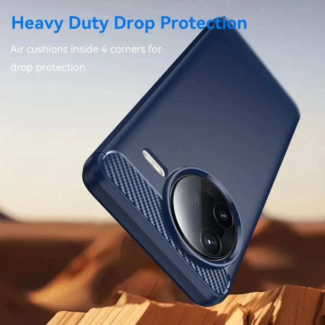 Selected Geborsteld TPU Hoesje Xiaomi Poco F7 Pro - Blauw