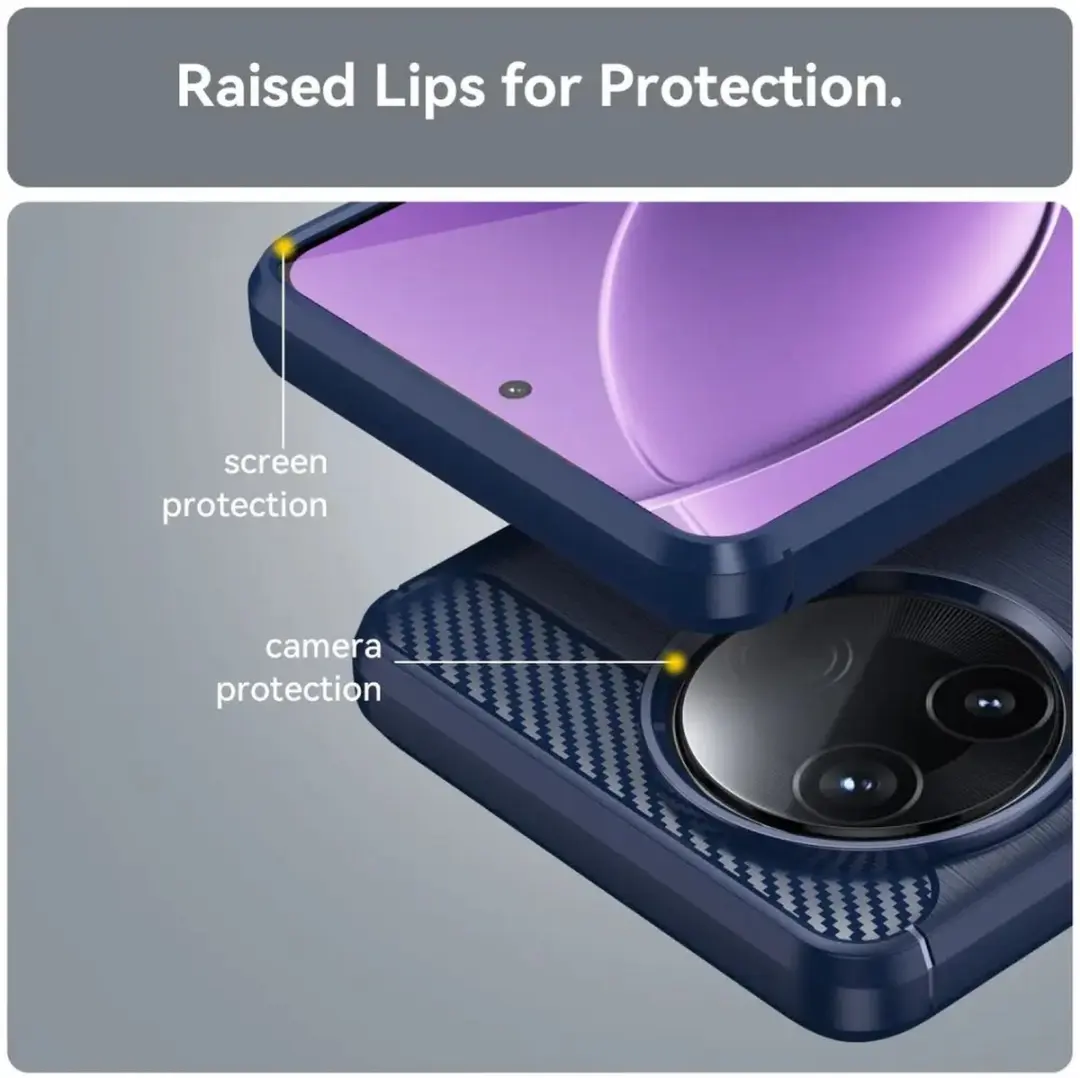 Selected Geborsteld TPU Hoesje Xiaomi Poco F7 Pro - Blauw