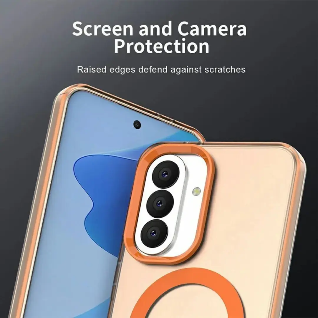 Samsung Galaxy A37 MagSafe Backcover - Oranje & Transparant - afbeelding 6 van 6