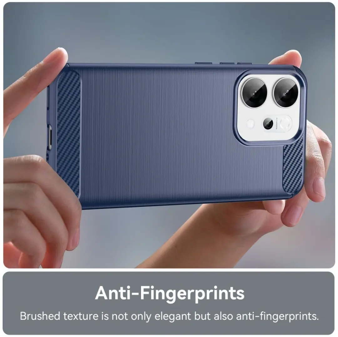 Selected Geborsteld TPU Hoesje Oppo Reno 14 - Blauw