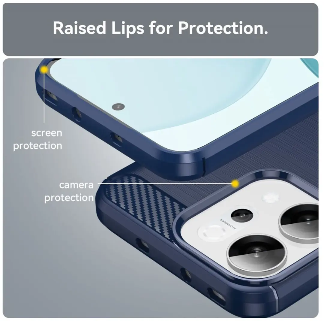 Selected Geborsteld TPU Hoesje Oppo Reno 14 - Blauw - afbeelding 6 van 6