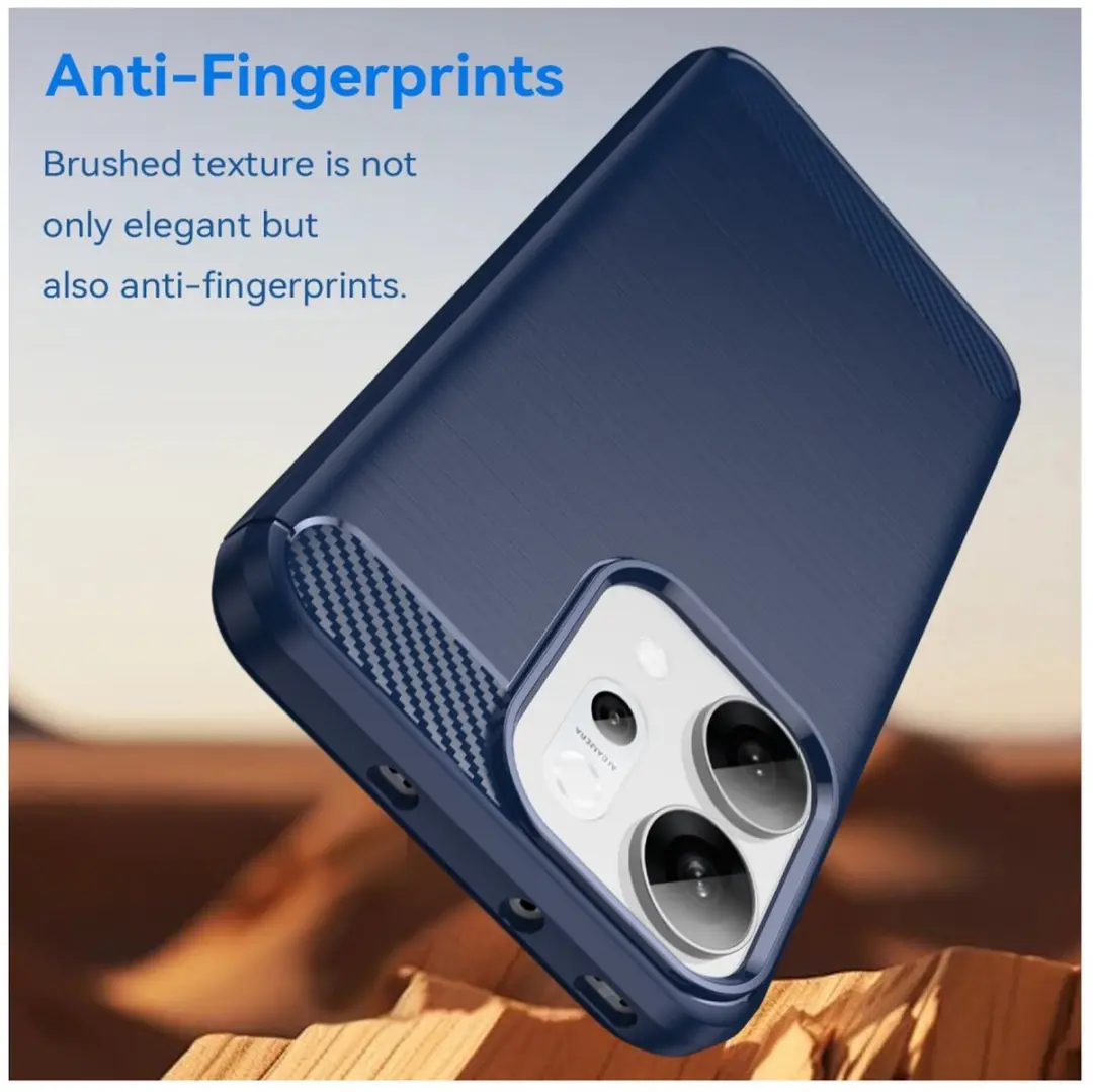 Selected Geborsteld TPU Hoesje Oppo Reno 14 - Blauw