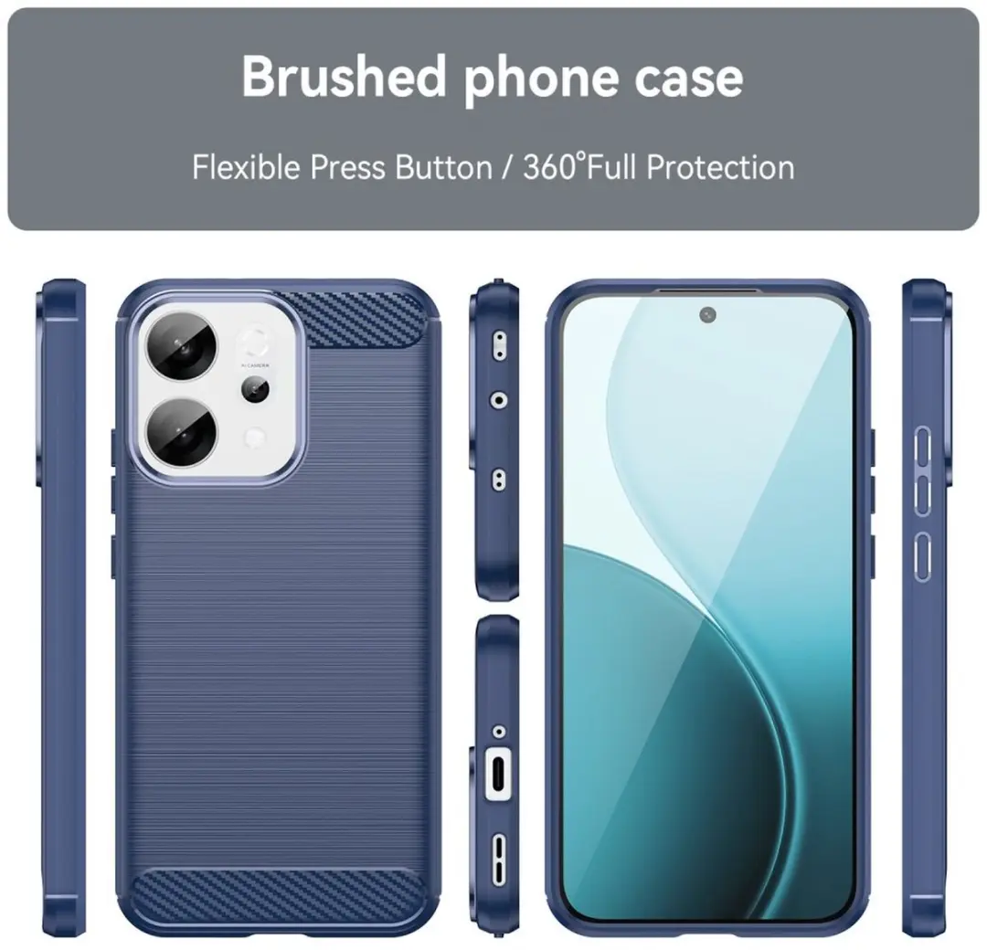 Selected Geborsteld TPU Hoesje Oppo Reno 14 - Blauw