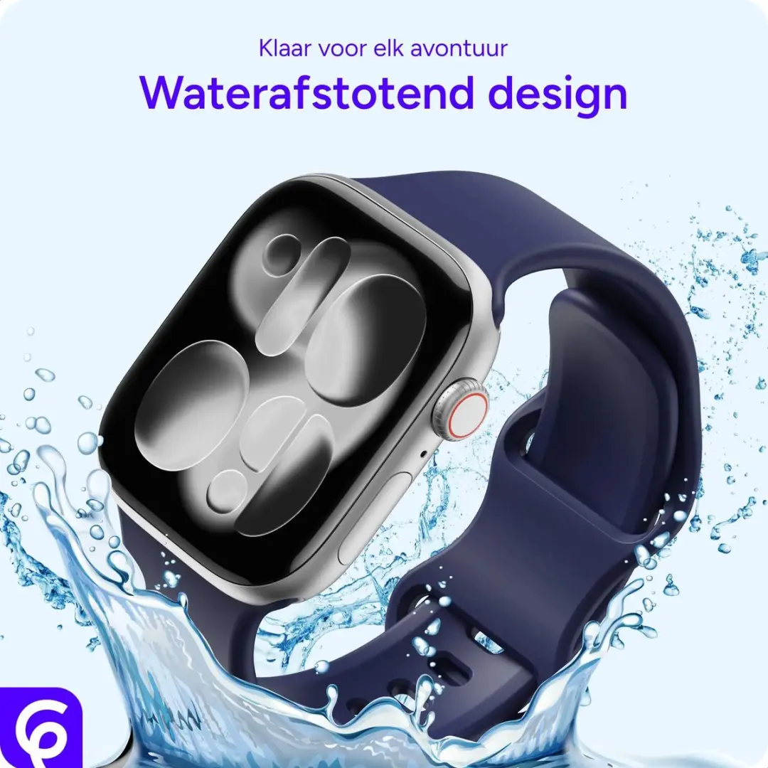 Selected SBG Siliconen Bandje Apple Watch - 3 Stuks - 42/44/45/46/49mm - Zwart/Blauw/ Groen - afbeelding 6 van 6