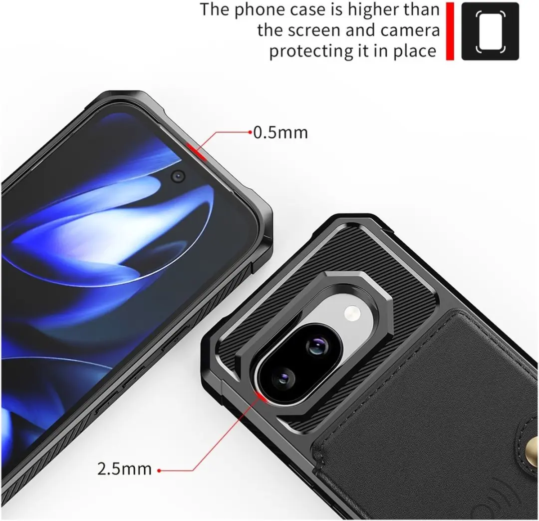 Selected Portemonnee Hoesje Google Pixel 9a - 4 Pasjes - Zwart