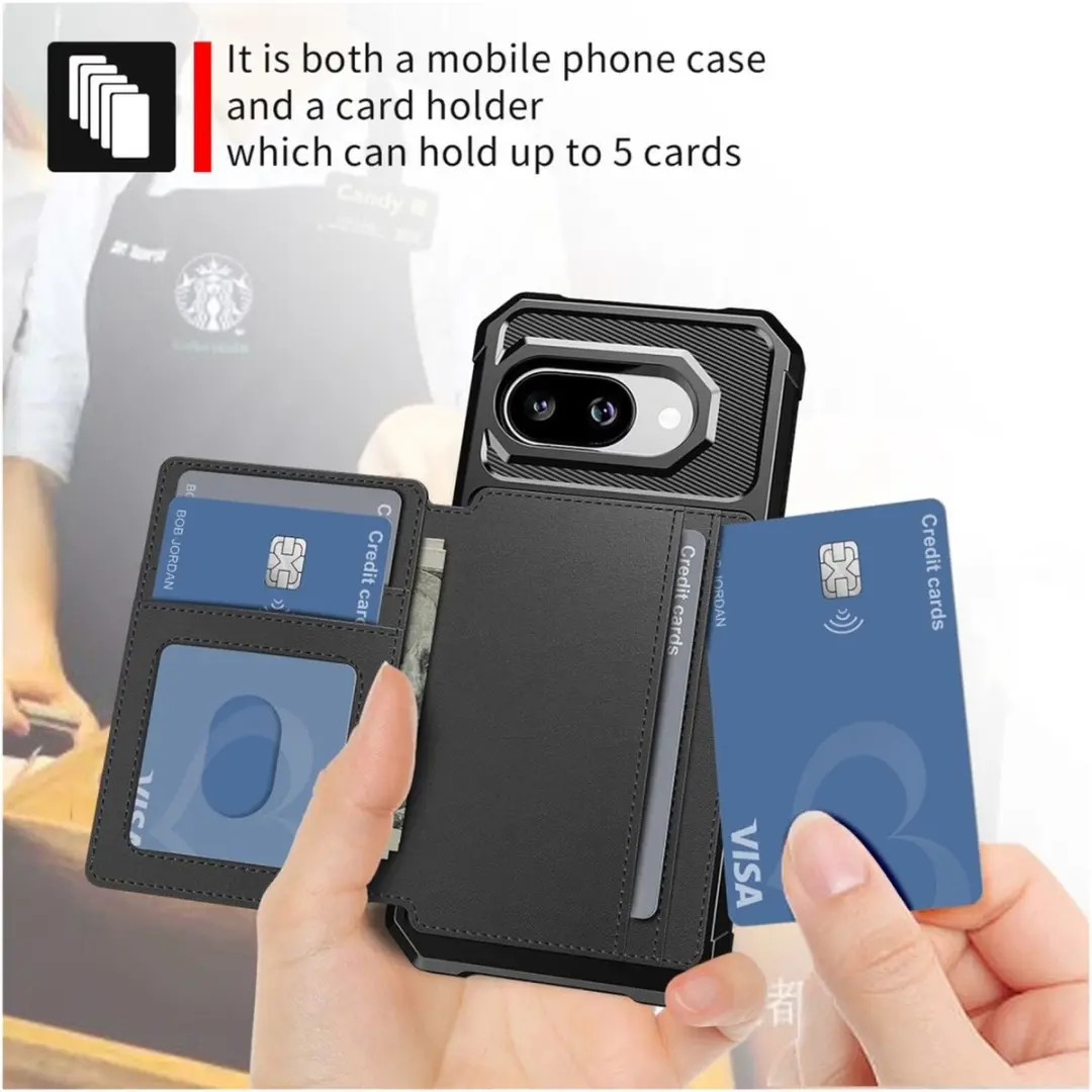 Selected Portemonnee Hoesje Google Pixel 9a - 4 Pasjes - Zwart
