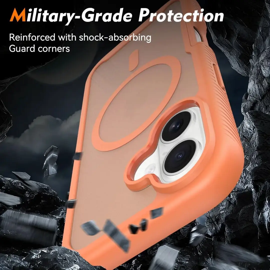 Selected by GSMpunt.nl iPhone 16 Hoesje Matte Oranje - MagSafe