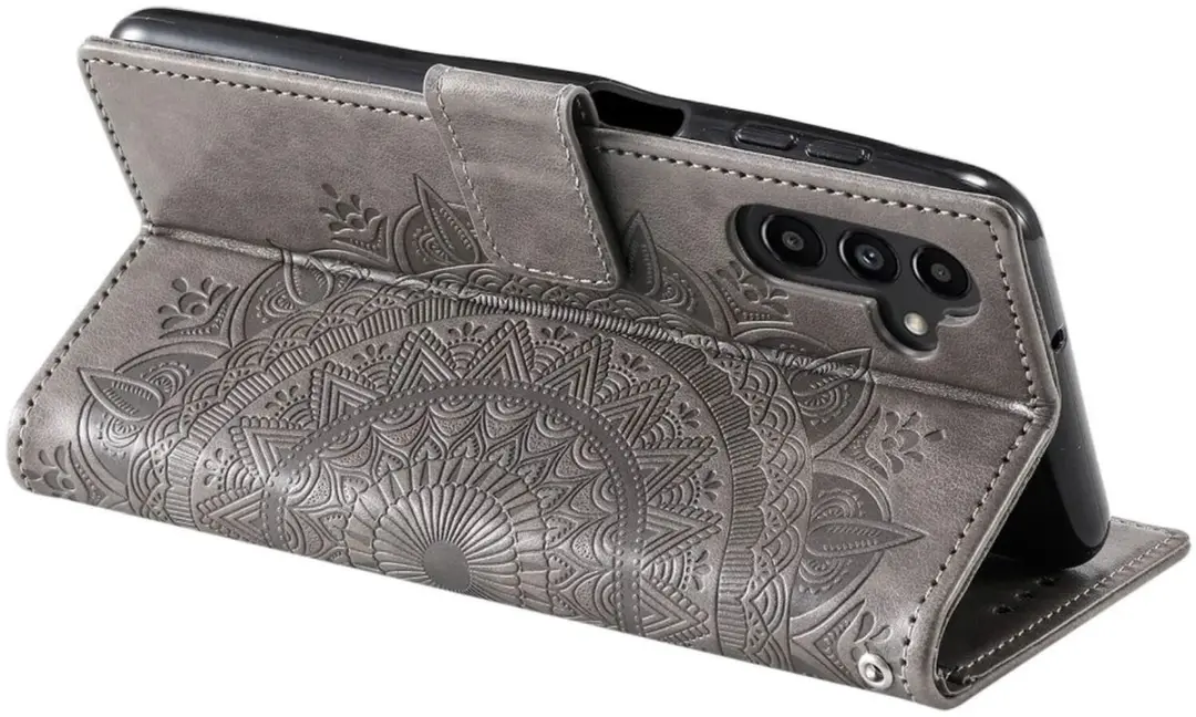 Selected Hoesje Mandala Book Case Samsung Galaxy A55 - Grijs - 3 Pasjes - afbeelding 6 van 6