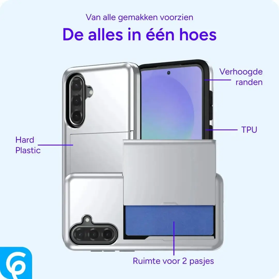 Selected Hoesje Samsung Galaxy A56 met Kaarthouder - Grijs