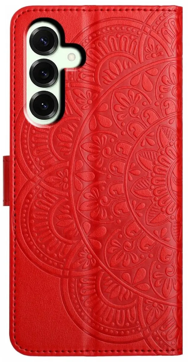 Selected Mandala Book Case Samsung Galaxy A17/A26 - Hoesje Rood - 3 Pasjes