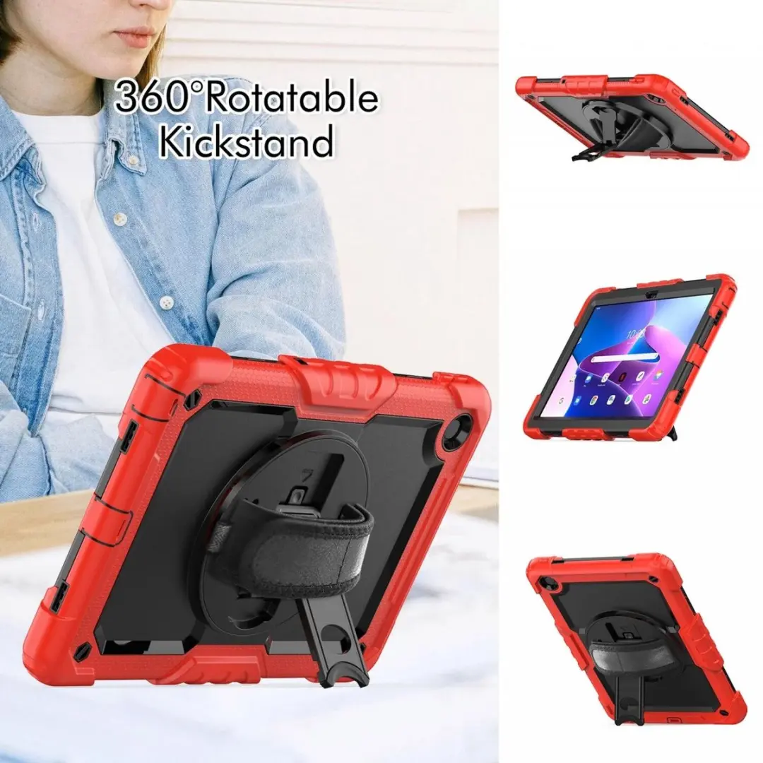 Selected Hoes met Screenprotector Lenovo Tab M10 Plus Gen 3 - Rood
