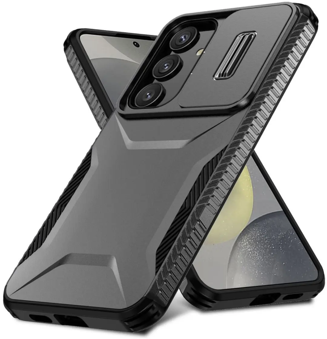 Selected Hoesje Samsung Galaxy S25/S24 Back Cover Camera Slider - Zwart