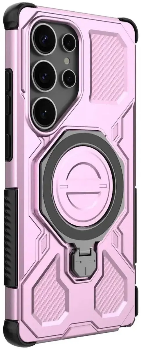 Selected Hoesje Samsung Galaxy S25 Ultra MagSafe Roze - 360° Draaibare Stand