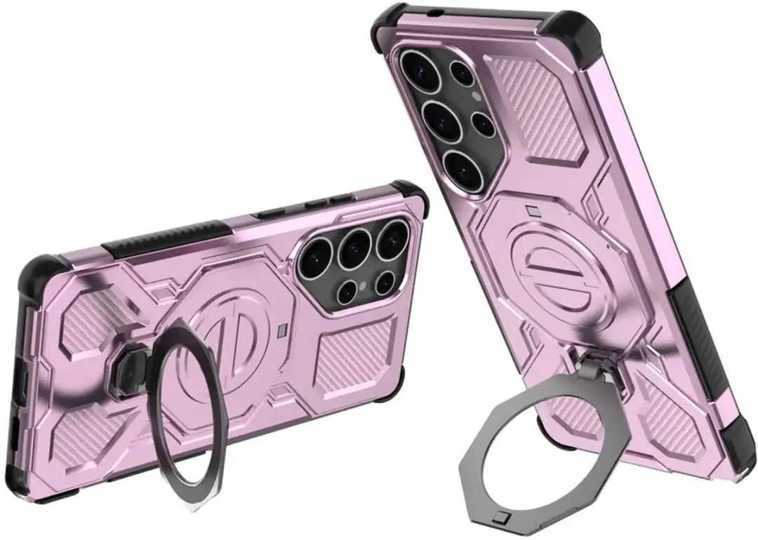 Selected Hoesje Samsung Galaxy S25 Ultra MagSafe Roze - 360° Draaibare Stand