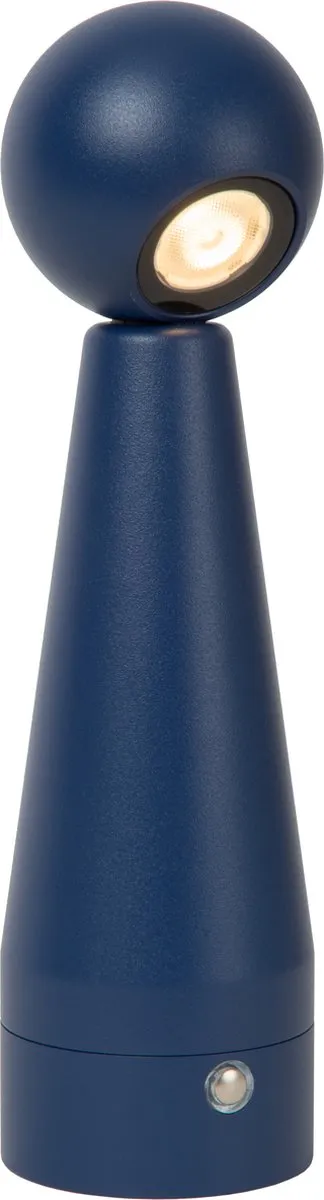 Lucide IPSOS - Oplaadbare Tafellamp - Accu/Batterij - LED Dimbaar - 1x3W 2700K - Blauw