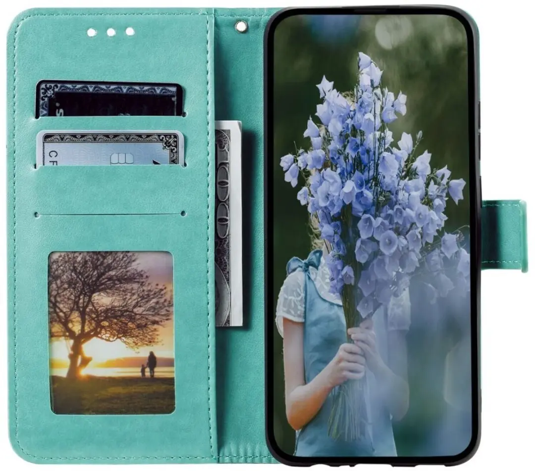 Selected Hoesje Samsung Galaxy A37 Mandala - Groen - 3 Pasjes