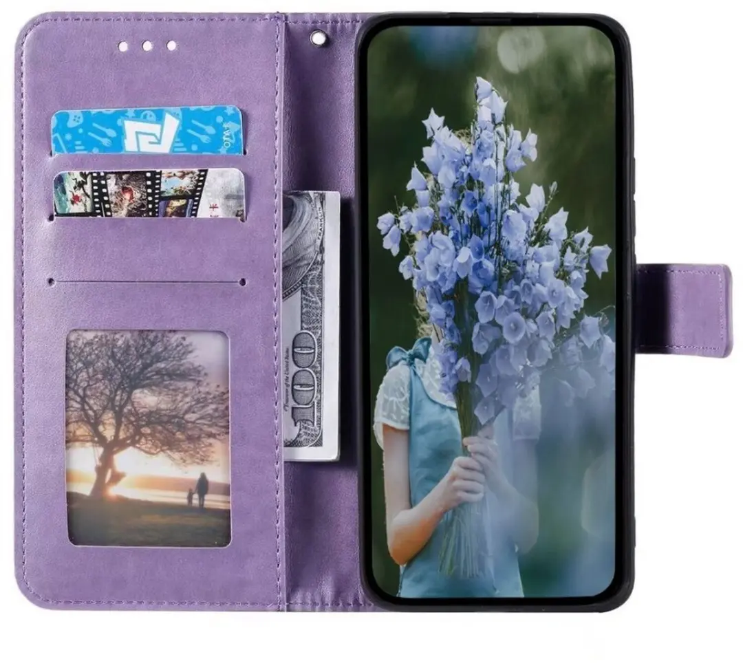 Selected Motorola Moto G86 Mandala Hoesje - Paars - 3 Pasjes