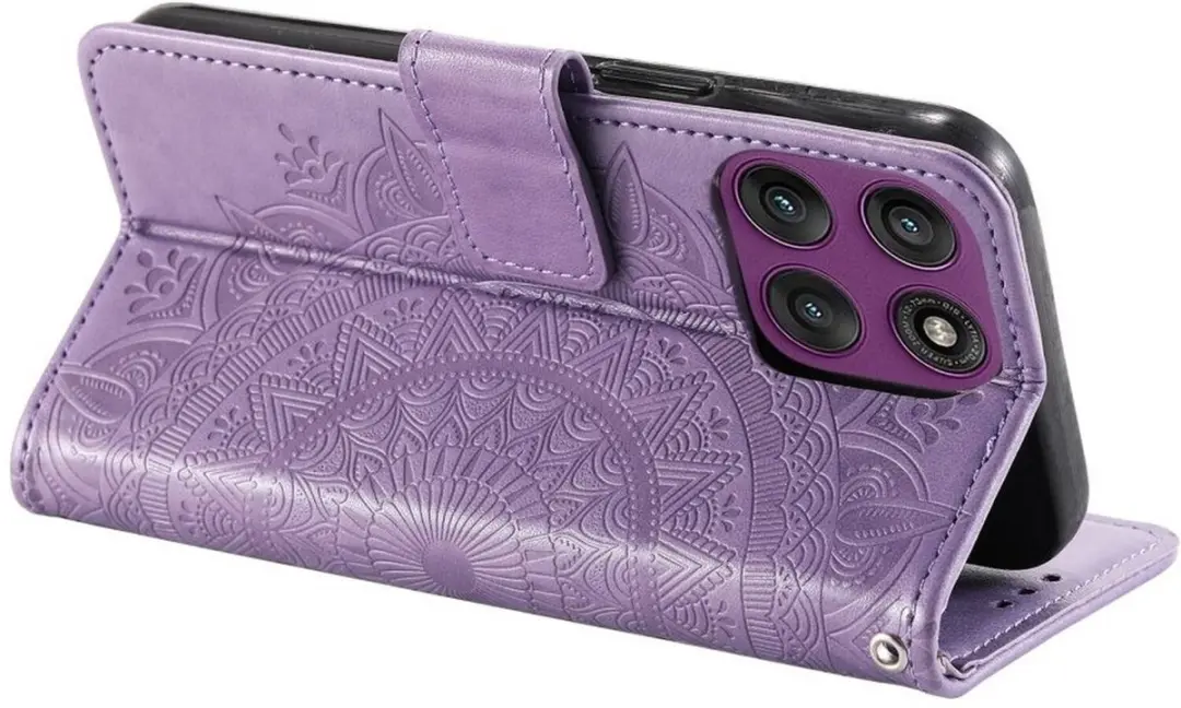 Selected Motorola Moto G86 Mandala Hoesje - Paars - 3 Pasjes