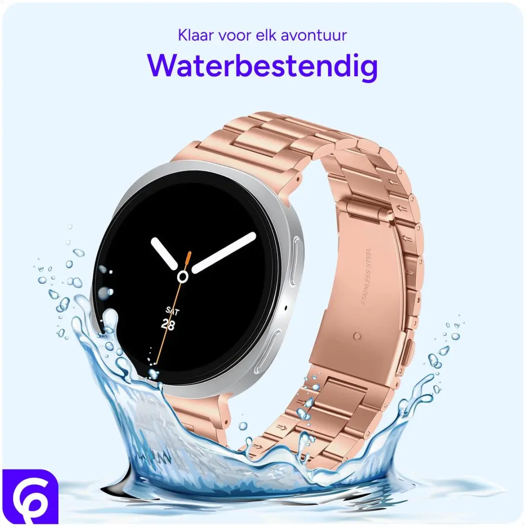 Selected SBG RVS Schakelbandje Samsung Galaxy Watch 9/8 - Roze Goud - afbeelding 6 van 6
