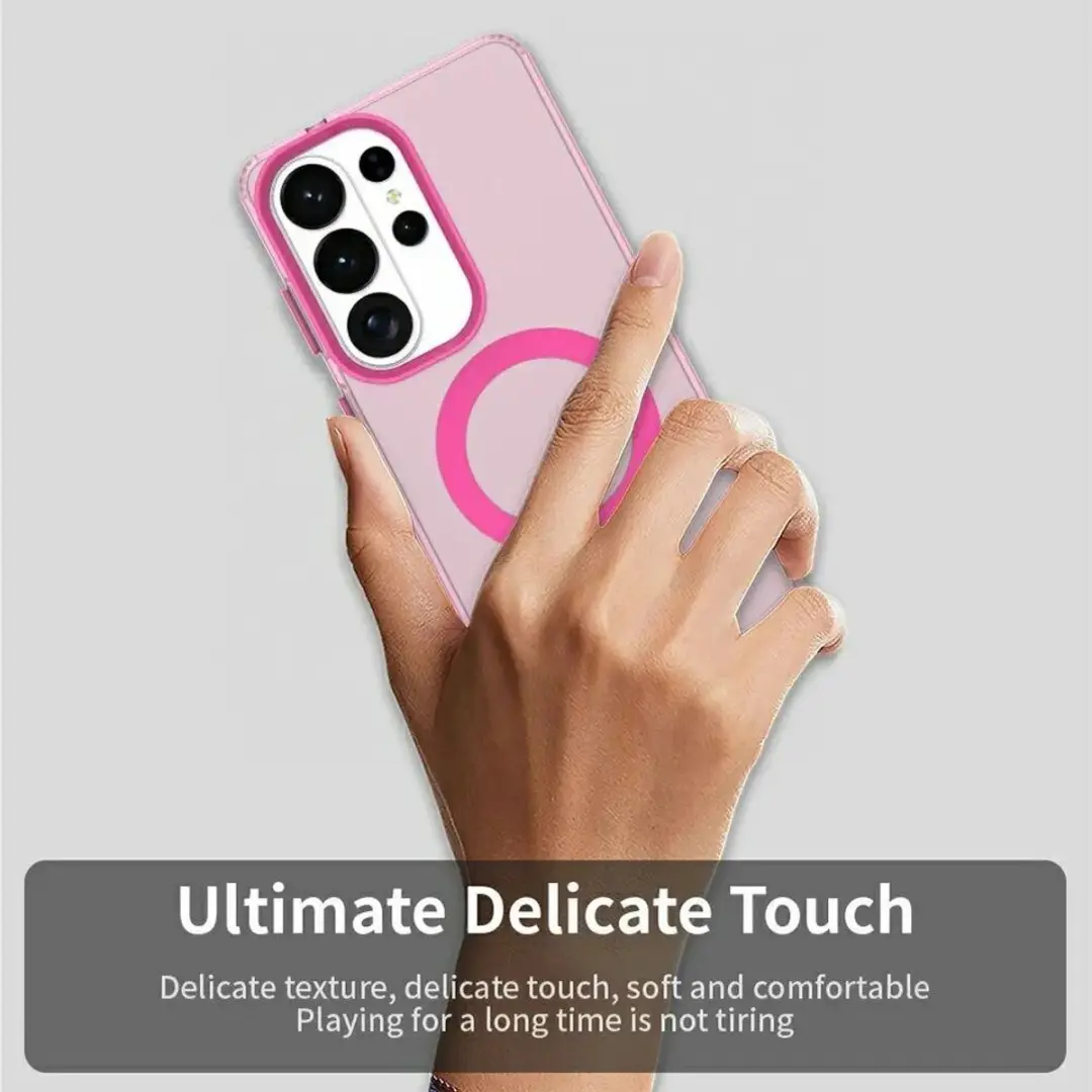 Selected MagSafe Backcover Hoesje Samsung Galaxy S26 Ultra - Roze & Transparant