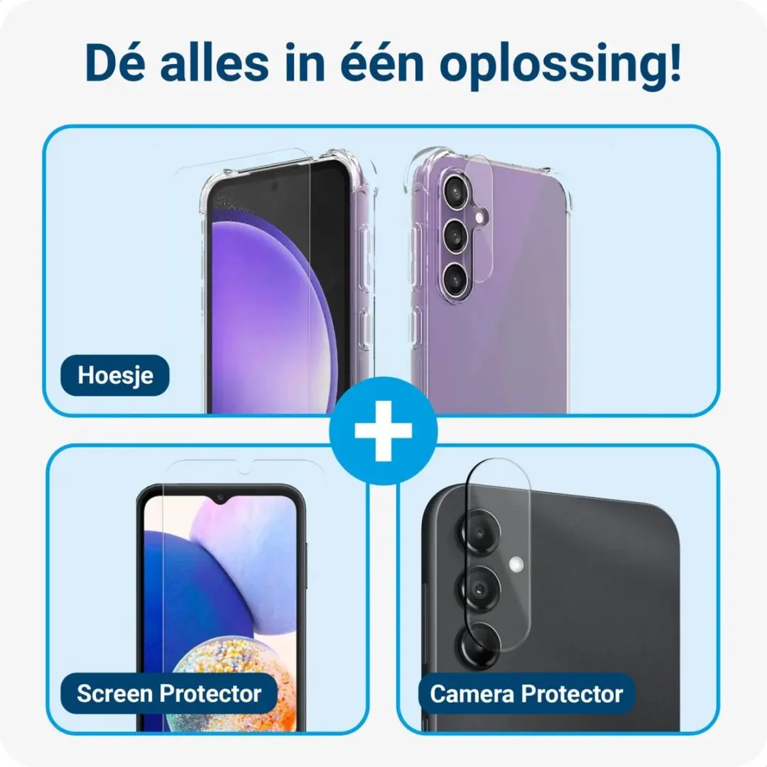 Selected Schokbestendig Hoesje Samsung Galaxy A14 - 9H Tempered Glass