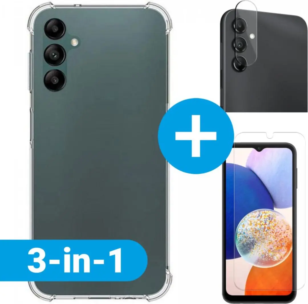 Selected Schokbestendig Hoesje Samsung Galaxy A14 - 9H Tempered Glass