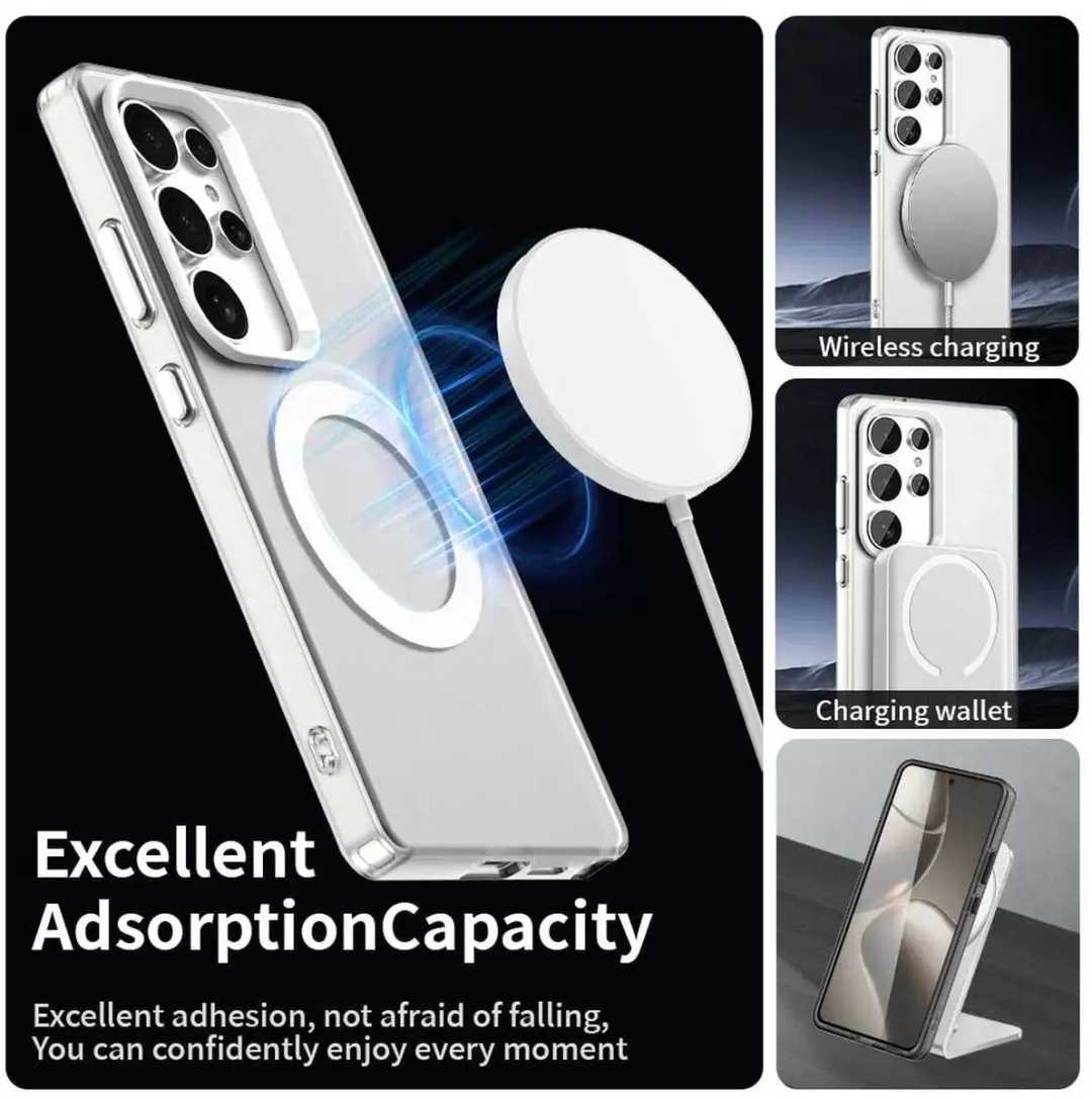Selected MagSafe Backcover Hoesje Samsung Galaxy S25 Ultra - Wit & Transparant - afbeelding 6 van 6