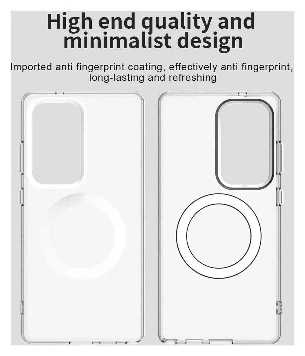 Selected MagSafe Backcover Hoesje Samsung Galaxy S25 Ultra - Wit & Transparant