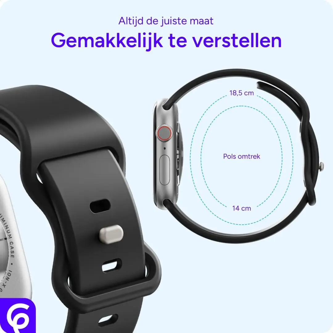 Selected SBG Siliconen Bandje Apple Watch 3 Stuks - 42/44/45mm - Zwart/Wit/Grijs - afbeelding 6 van 6