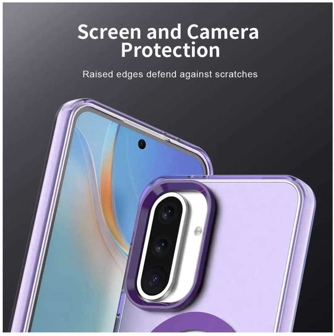 Selected MagSafe Backcover Hoesje Samsung Galaxy A56/A36 - Paars & Transparant