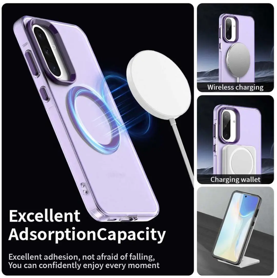 Selected MagSafe Backcover Hoesje Samsung Galaxy A56/A36 - Paars & Transparant - afbeelding 6 van 6