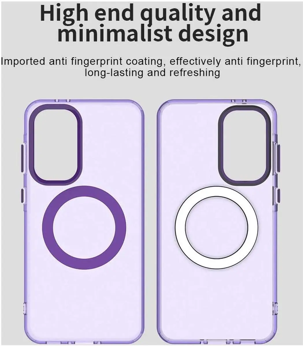 Selected MagSafe Backcover Hoesje Samsung Galaxy A56/A36 - Paars & Transparant