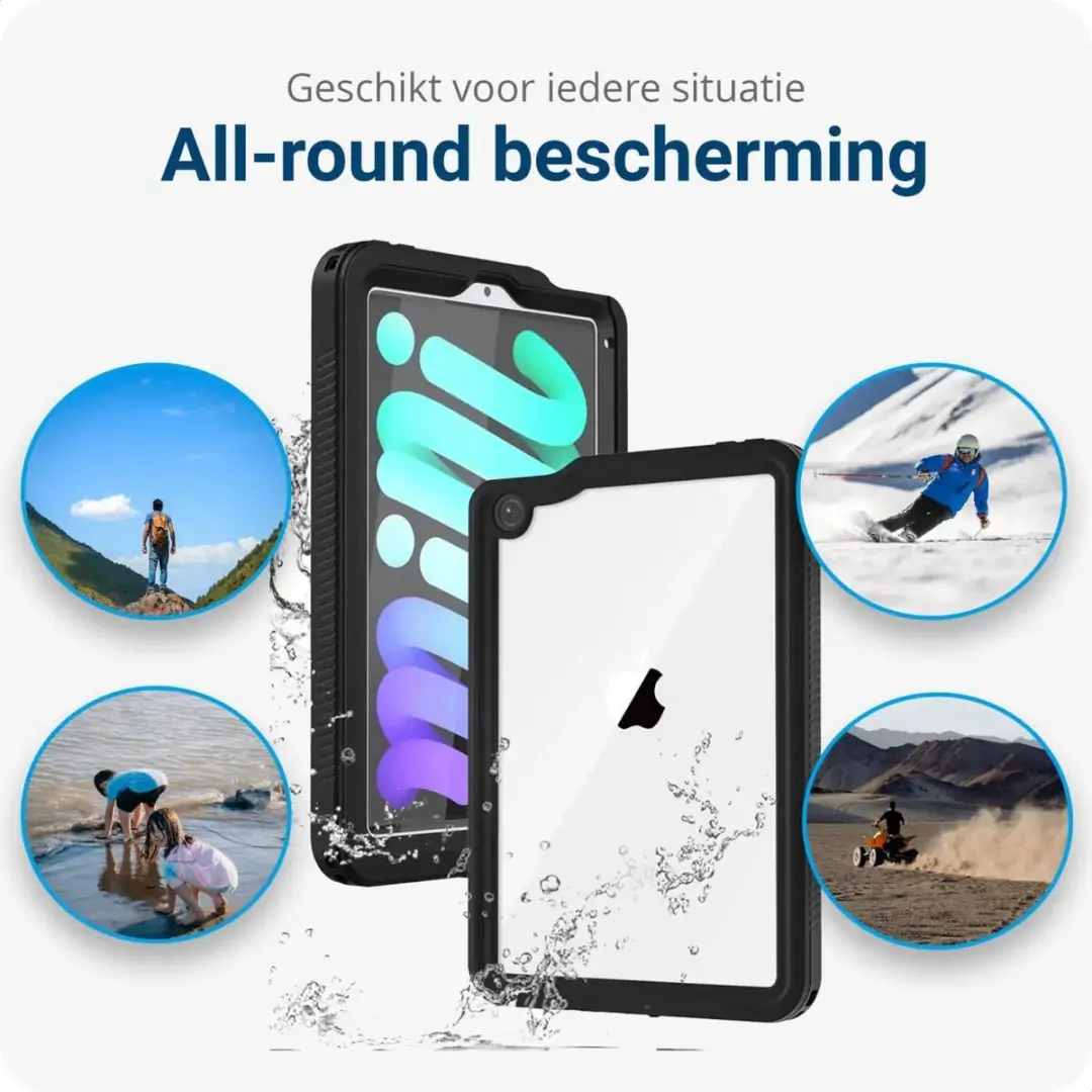 Selected Full Protect Cover IP68 Hoes iPad Mini 7/6 - Zwart