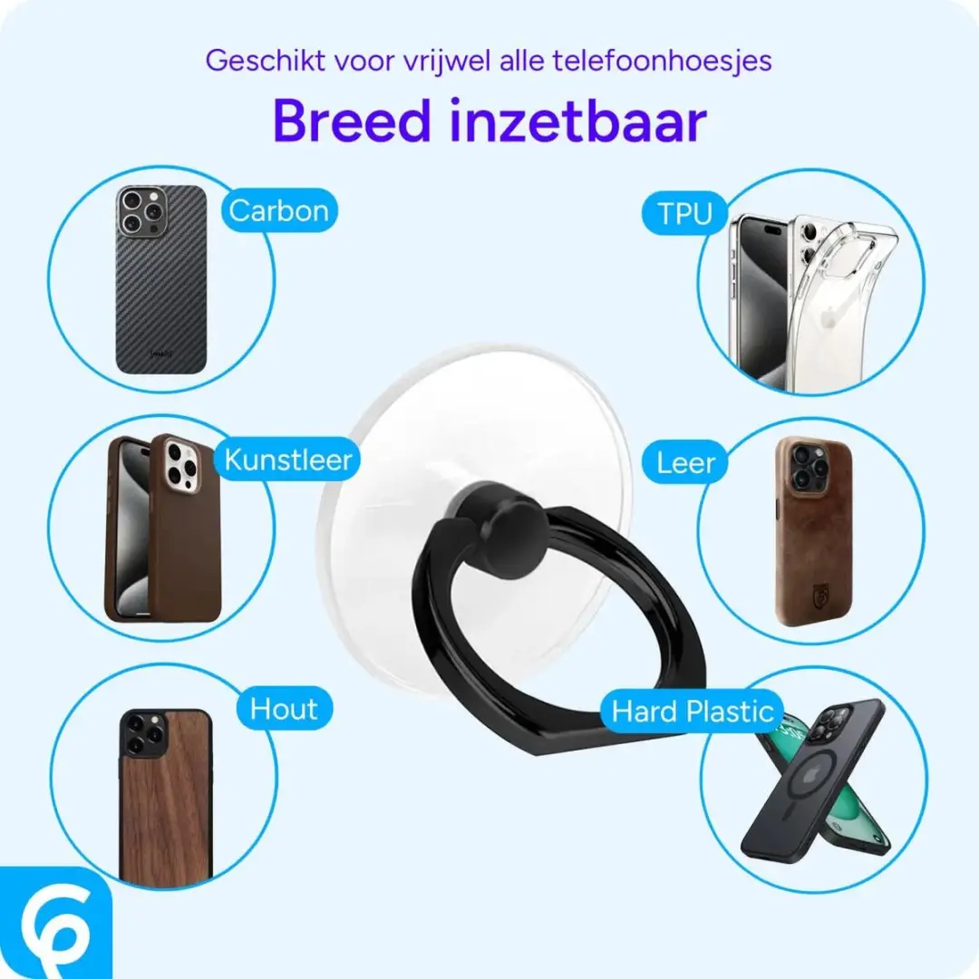 Selected Ringhouder Telefoonhouder 360° Draaibaar - Zwart