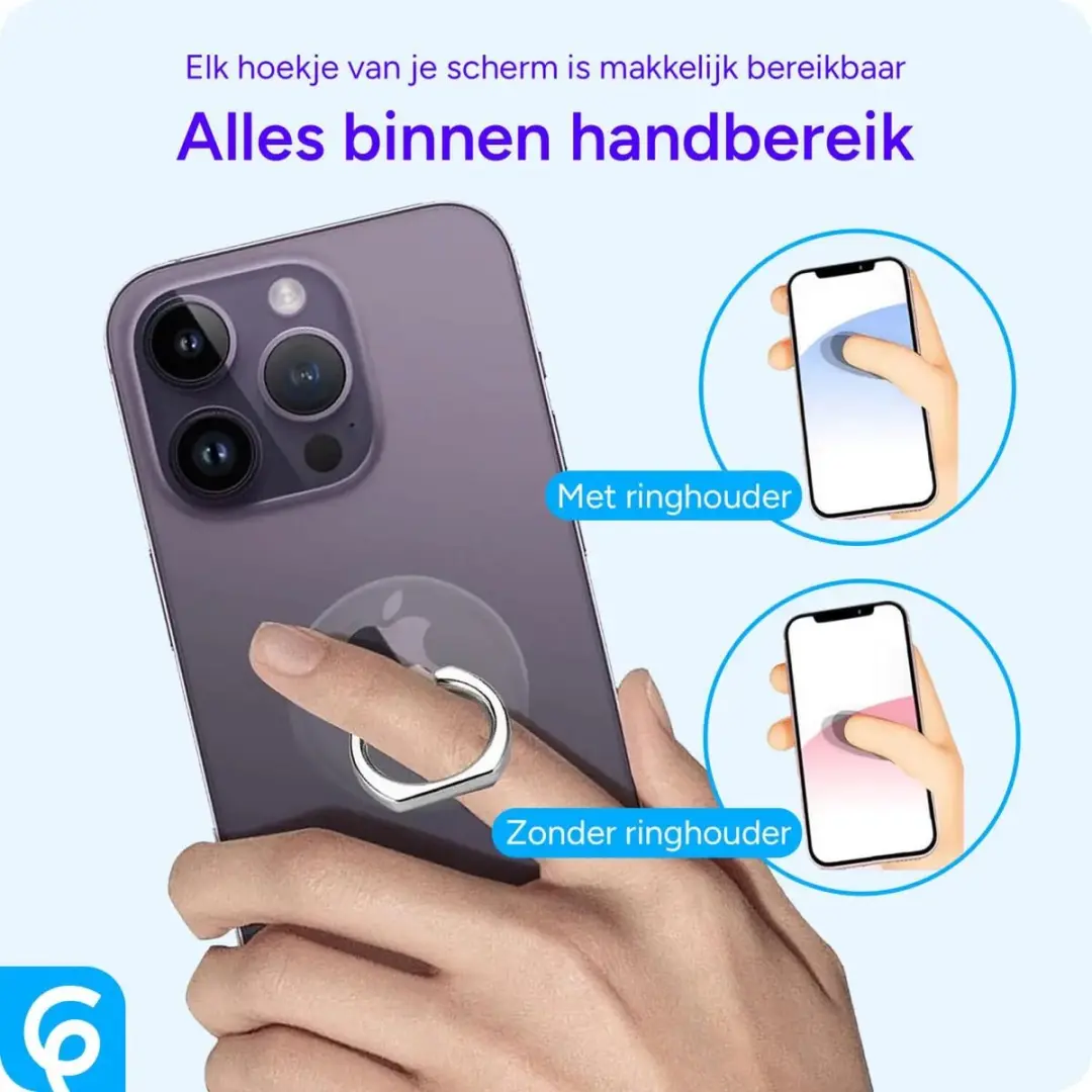 Selected Ringhouder Telefoonhouder 360° Draaibaar - Zwart