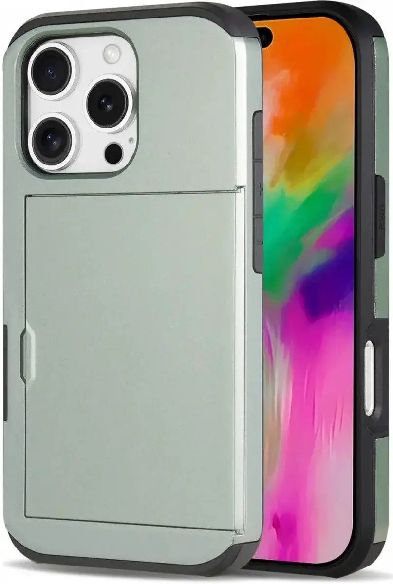 Selected Hoesje iPhone 16 Pro Kaarthouder Groen