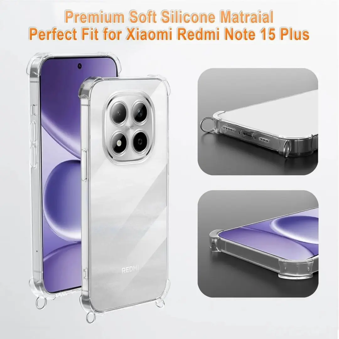 Selected Transparant Hoesje Xiaomi Redmi Note 15 Pro Plus - Koord & TPU - afbeelding 6 van 6