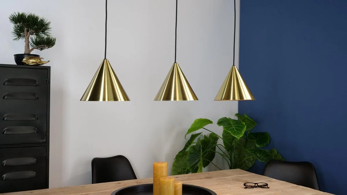 Eglo Narices Hanglamp E27 92cm - Zwart/Goud