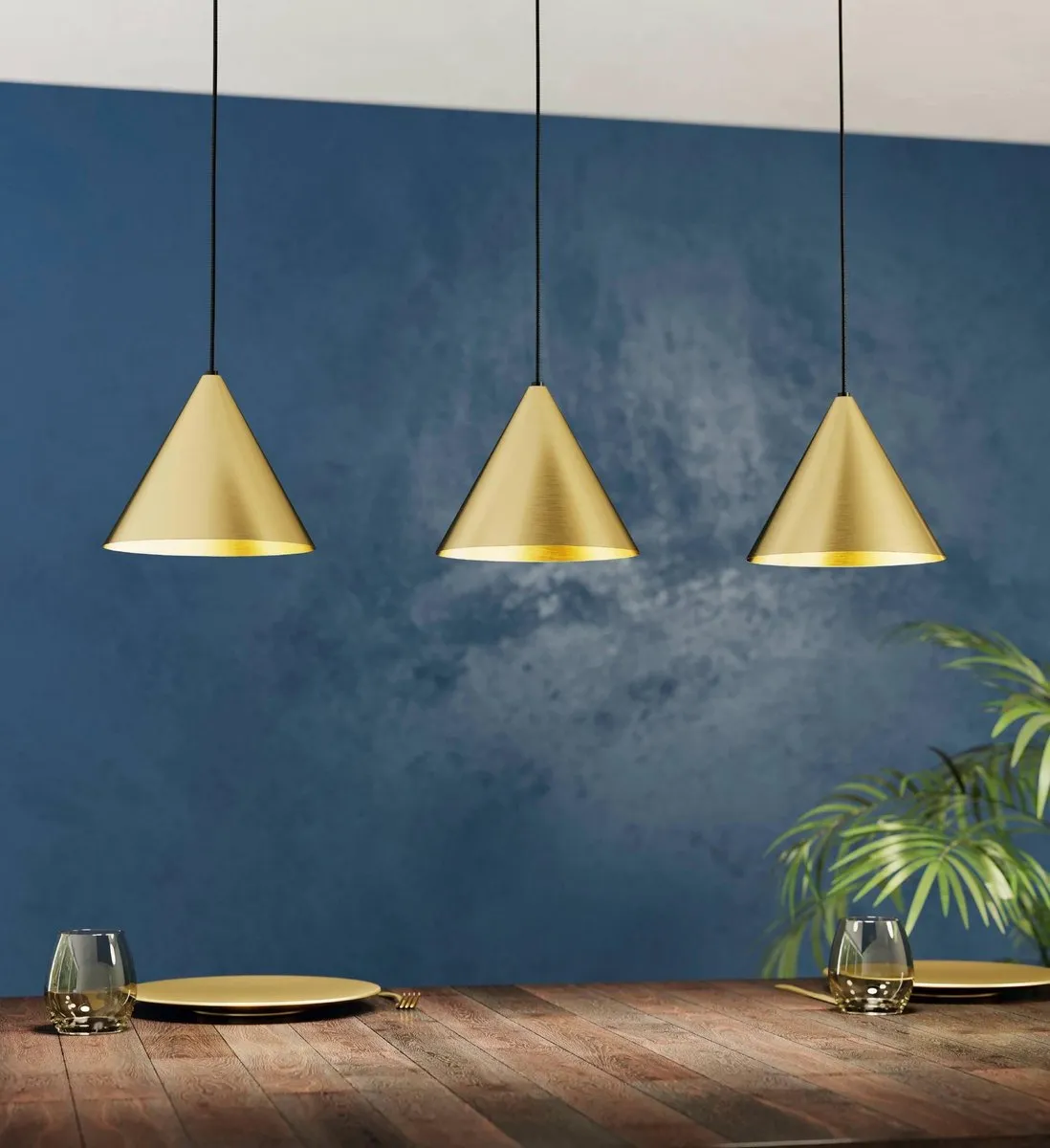Eglo Narices Hanglamp E27 92cm - Zwart/Goud