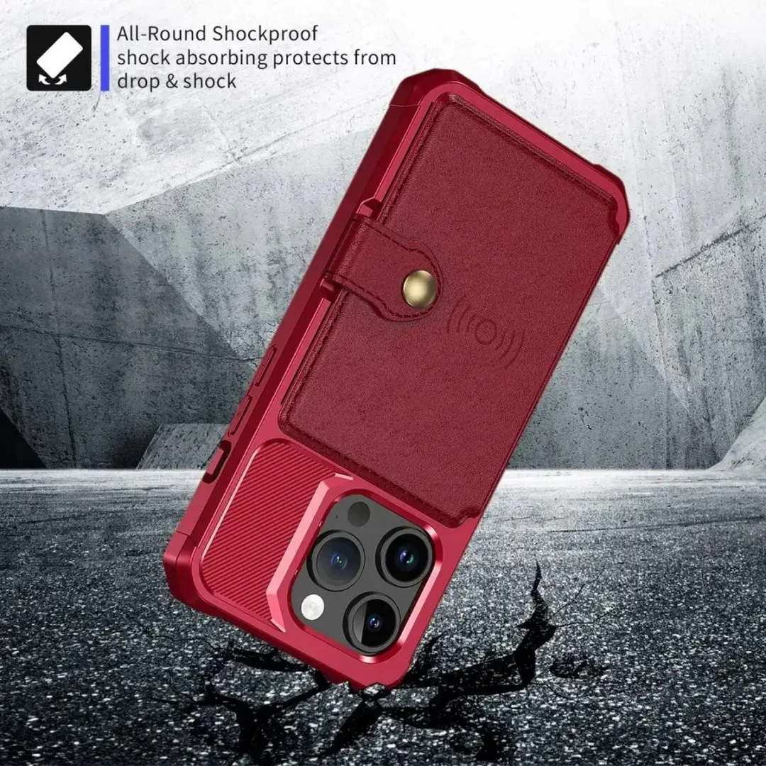 Selected Portemonnee Hoesje iPhone 15 Pro Max - 4 Pasjes - Rood
