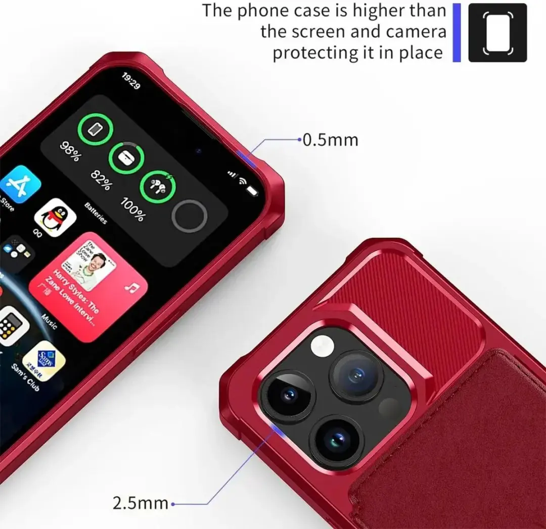Selected Portemonnee Hoesje iPhone 15 Pro Max - 4 Pasjes - Rood