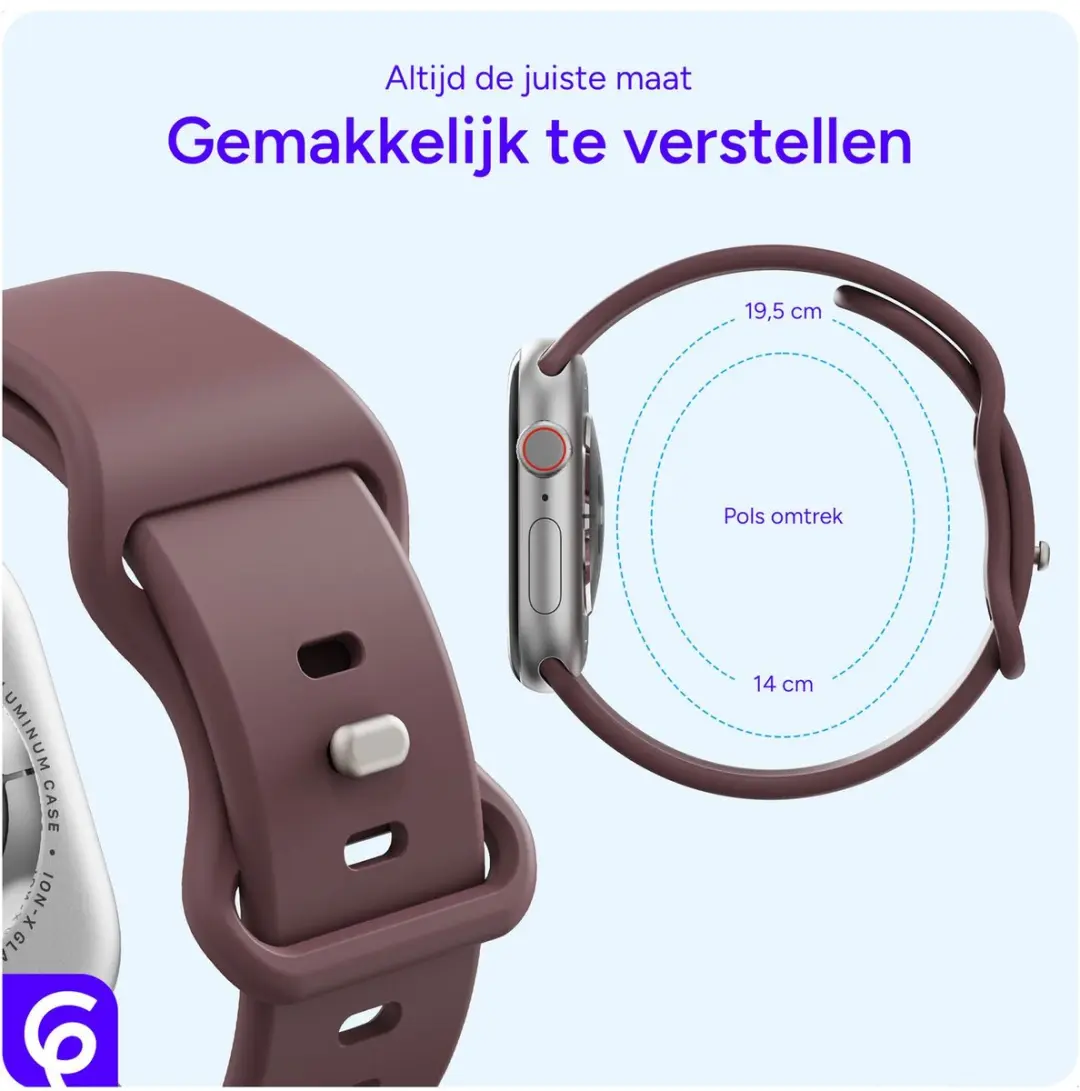 Selected SBG Siliconen Bandje Apple Watch 8 45mm - Smoky Purple